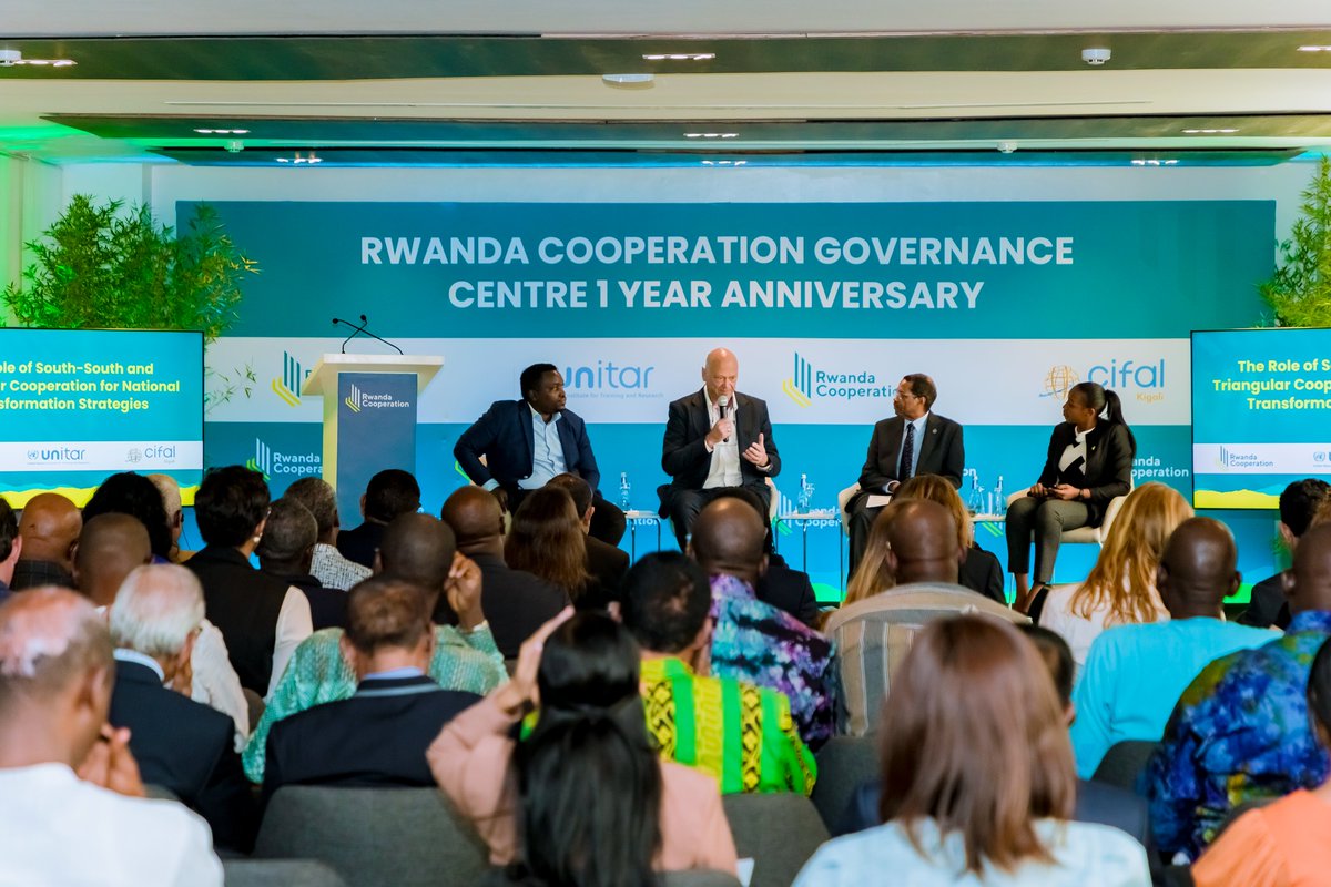 Insightful panel discussion on the role of #SouthSouth and #Triangular Cooperation for national #transformation strategies with Dr. Thomas Kirsch, Country Dir. @giz_rwanda, Dr. Brian Clever Chirombo, Country Rep @WHORwanda, and Godfrey Kabera, from @RwandaFinance. #Development
