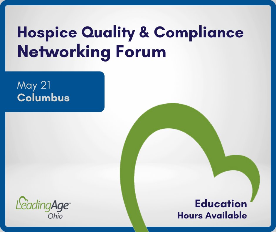 What regulatory and compliance hurdles keep you up at night? Join the Hospice Quality and Compliance Networking Forum and rest easier as you join fellow professionals to learn about the latest regulatory updates, including the HOPE tool. Learn more here: learning.leadingageohio.org/products/hospi…