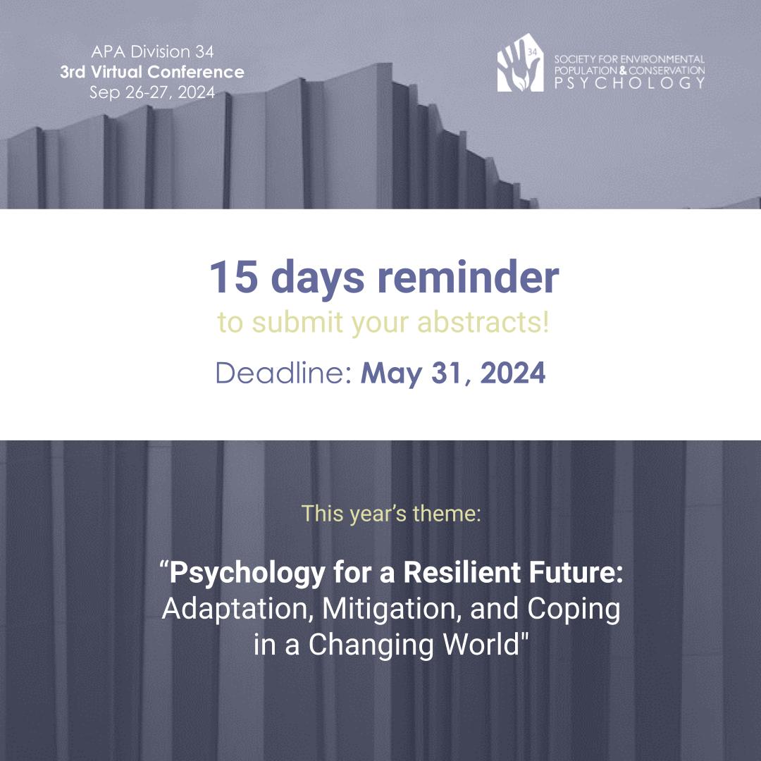 Soc. Environmental, Population, Conservation Psych tweet media