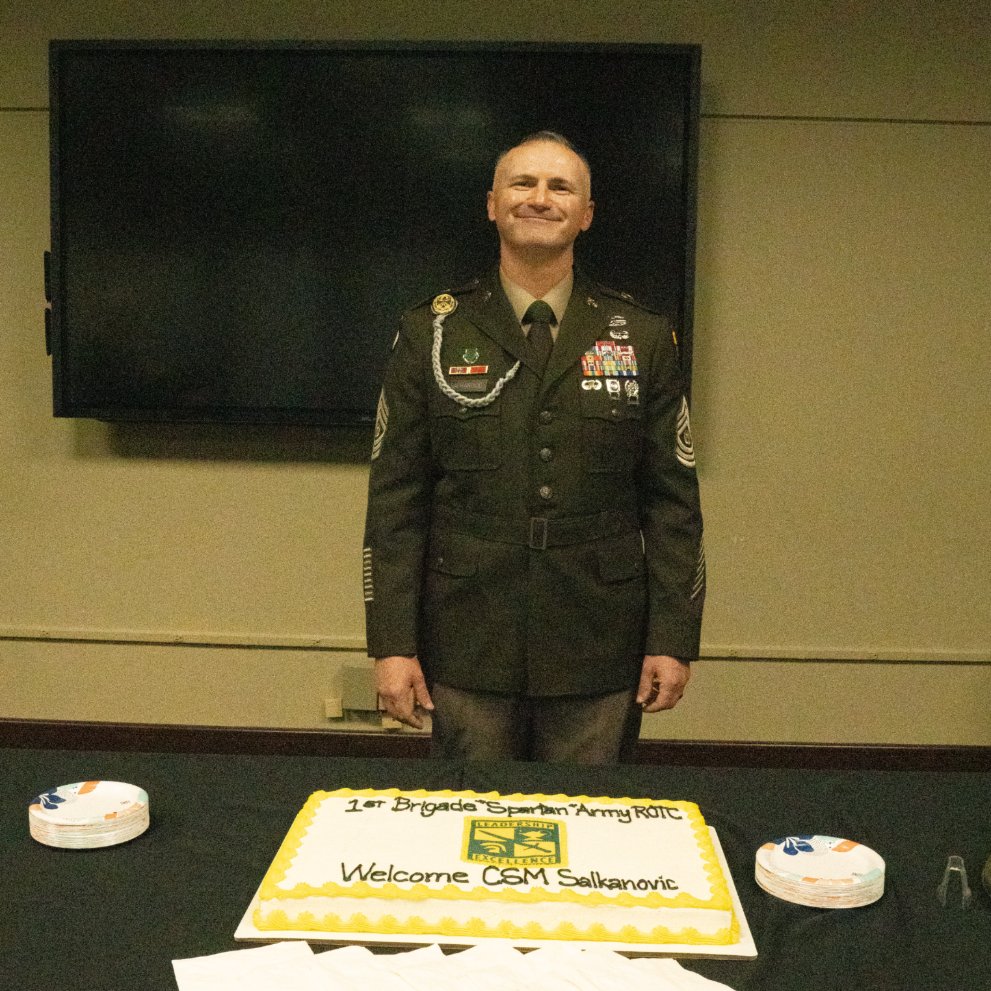 We said goodbye to CSM Beard and family at his Change of Responsibility Ceremony. CSM Adin Salkanovic and his family are here to help support the Spartan Brigade in CSM Beard's absence. We're excited to see where your #SpartanJourney takes you! #CSM #recap #ArmyROTC