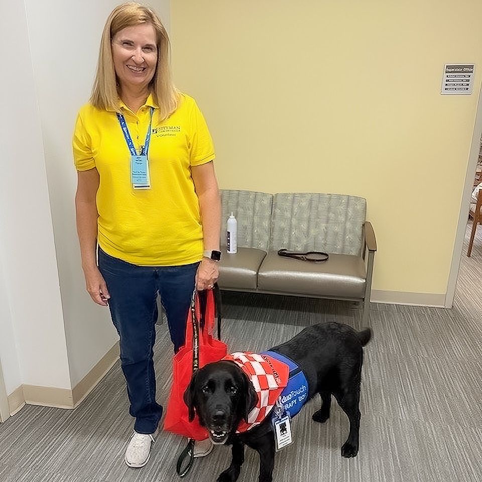 Our thanks to @Purina for donating food coupons, water bowls and more to support the @DuoDogsInc that support our patients! We greatly appreciate everyone lending a hand – or paw – to those in need of comfort.