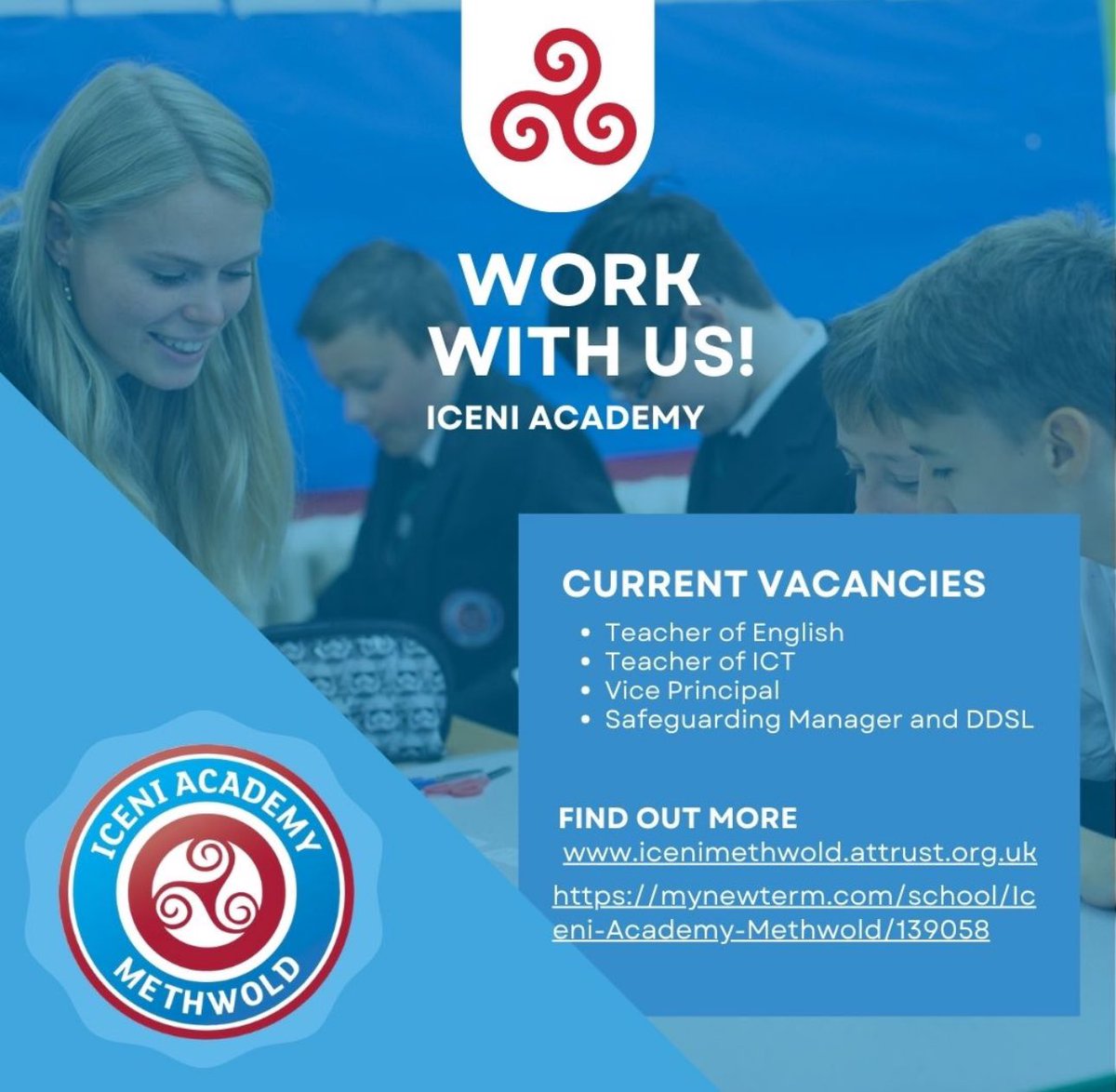 We have some exciting opportunities available to join our team! mynewterm.com/school/Iceni-A…