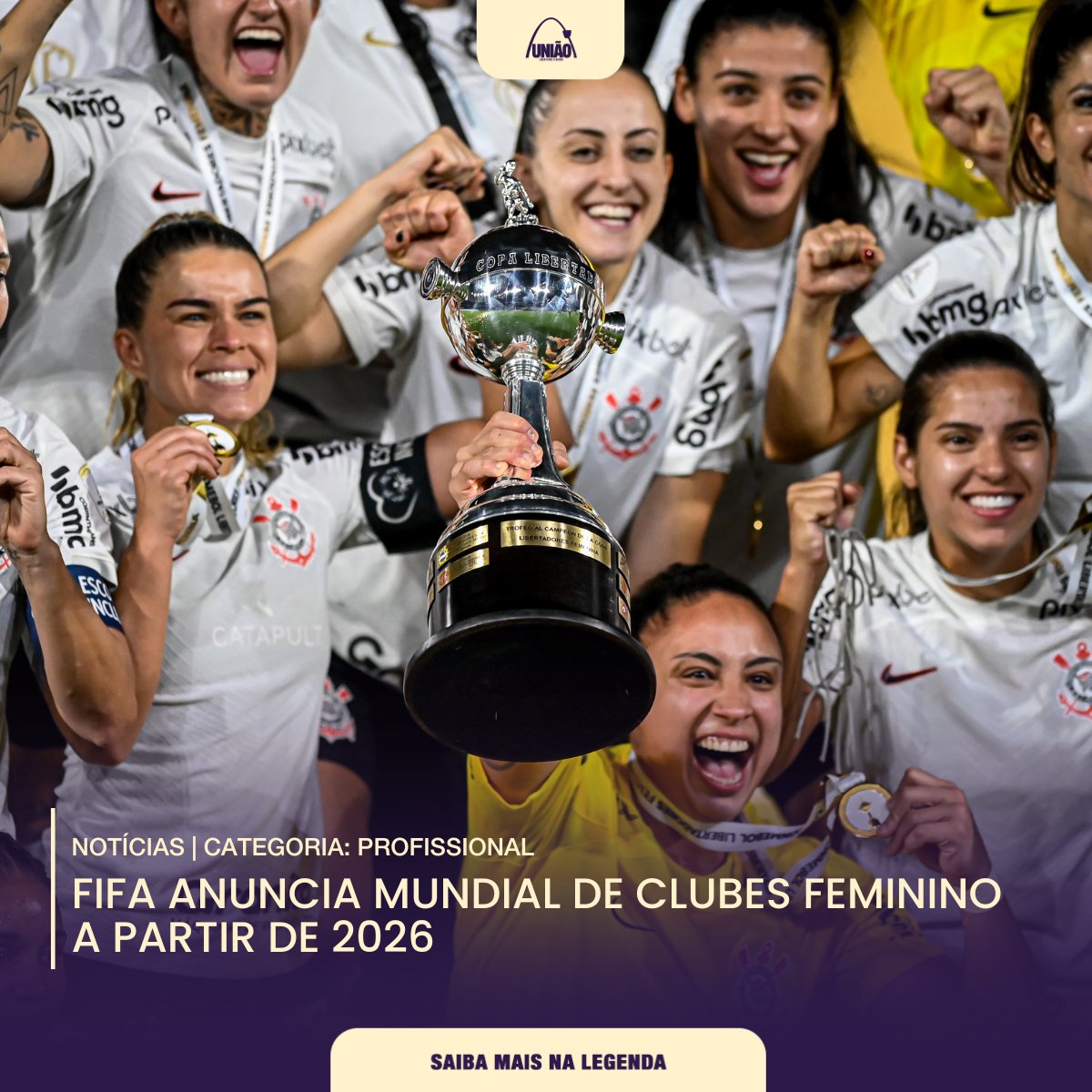 uniaosccpfem's tweet photo. 🚨 Mundial de Clubes Feminino!

A FIFA anunciou a criação do Mundial de Clubes Feminino que será disputado a partir de janeiro ou fevereiro de 2026, por 16 clubes, a cada quatro anos.

O local da competição e a distribuição de vagas ainda será definido.

📸 Reprodução/CONMEBOL