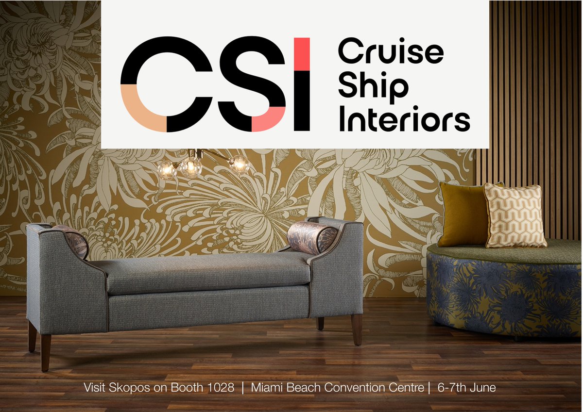 Meet us in Miami to source products that really make a splash across Marine Interiors. Visit Booth 1028
<a href="/CSIexpo/">Cruise Ship Interiors Design Expo Americas</a> on 6-7th June at the Miami Beach Convention Centre. Register now to secure your ticket: lnkd.in/e8nWpQtB #CSI24 #cruisedesign #cruisecommunity #cruiseinteriors