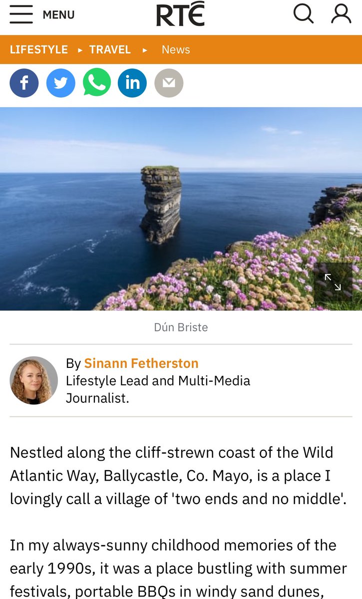 Check out this lovely article with thanks to @sinannf from @LifeStyleRTE about the beautiful #Ballycastle in #NorthMayo #Ireland 🔗rte.ie/lifestyle/trav… #keepdiscovering #ceidecoast #wildatlanticway