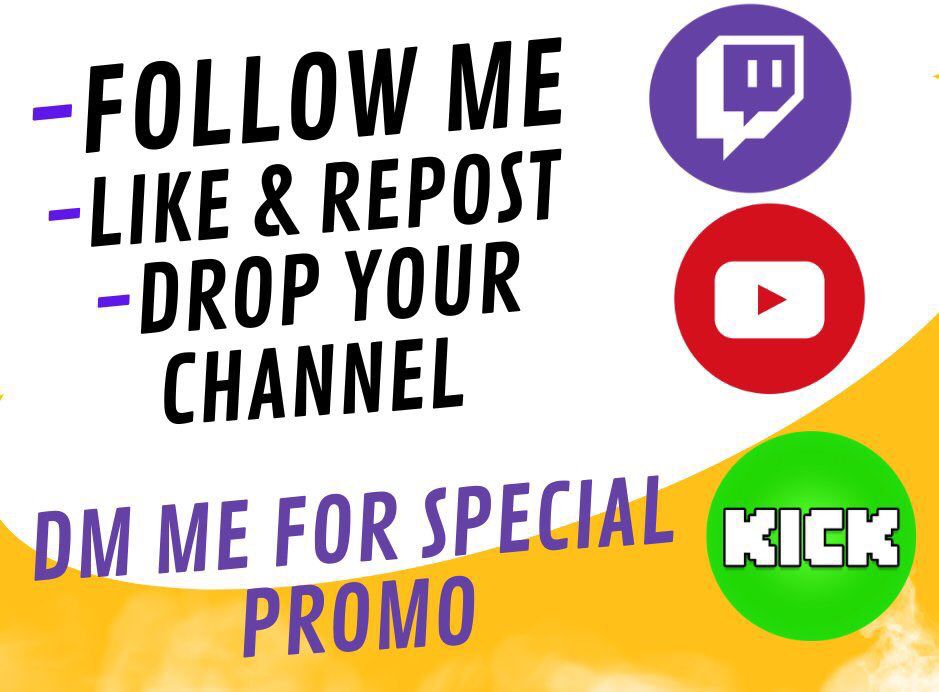 Morning Promotion All Twitch/ Kick/ Youtube Streamer. 😮 Repost & Like 😲 Drop your Stream Channel 🥸 Follow Us 🗣️ Lets Grow Together🔥 🥰Dm for digital Promo🥰