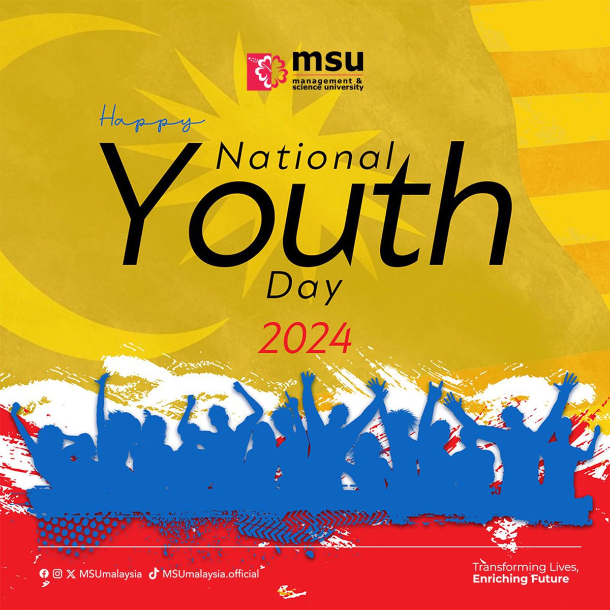 Fostering the youths' potential is the commitment of #MSUmalaysia in our efforts to produce competitive future graduands. Happy National Youth Day 2024, #MSUrians! Believe in your worth!

#YakinBoleh