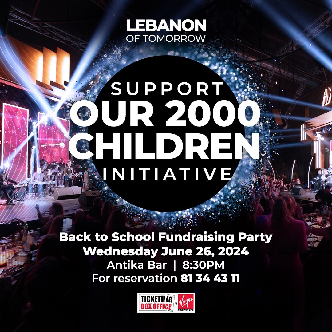Excited to announce for the second year in a row that our Back to School Fundraising Party will be on June 26 at Antika Bar. Help us support 2000 Children and give them all what they need for a healthy back to school. Book your tables via Virgin Ticketing Box Office or contact us