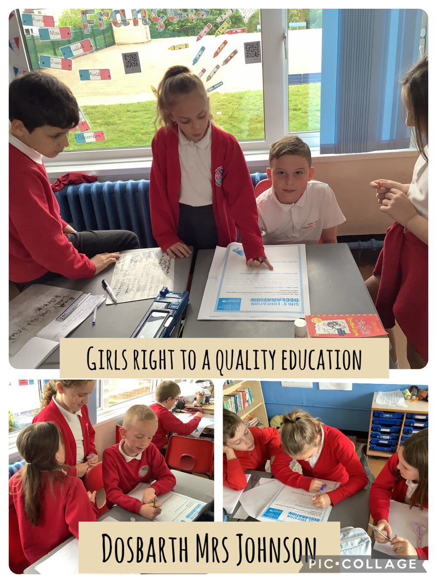 Dosbarth Mrs Johnson have been discussing equality in class today, with a focus on girls’ right to an education. @EAS_Equity @UNCRC