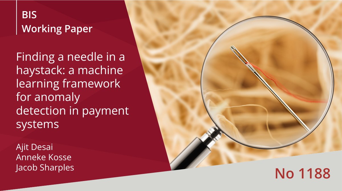 A new #MachineLearning framework can enhance real-time transaction monitoring and anomaly detection in high-value #PaymentSystems, supporting the stability and integrity of #FinancialSystems  bis.org/publ/work1188.…