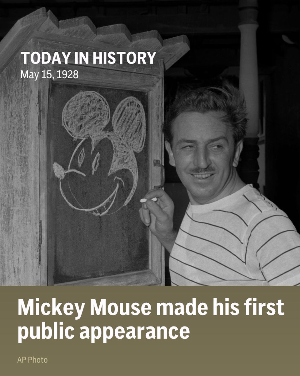 In 1928, Mickey Mouse appeared for the first time in front of a public audience in a test screening of the short “Plane Crazy.” (Mickey made his formal screen debut with the release of “Steamboat Willie” six months later.) 

Read more: shorturl.at/epz12