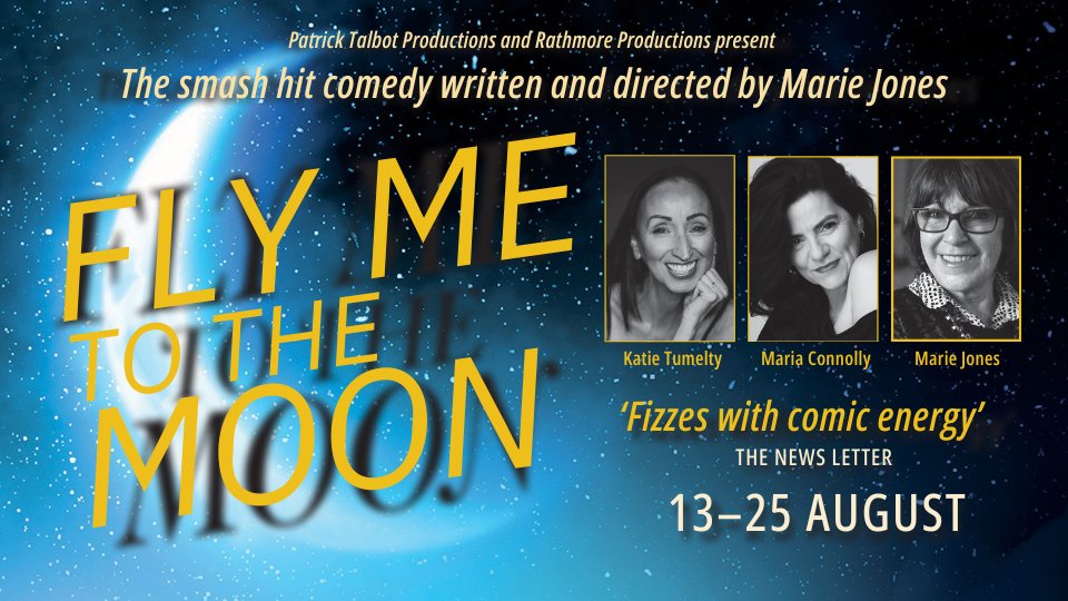 Lovers of legendary-Belfast writer Marie Jones, luck has struck as 'Fly Me to the Moon' by the Olivier Award winning writer comes to the Lyric Main Stage this August. 📅 13 - 25 Aug 🎟️bit.ly/LTFlyMeToTheMo…