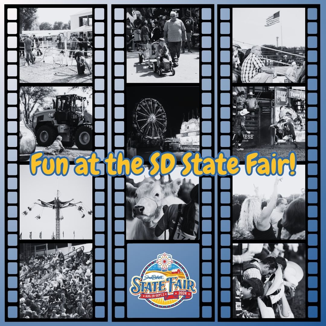 We can't wait to see you all enjoying the fun at the 2024 South Dakota State Fair, August 28-September 2. Until then find all the details for the week at sdstatefair.com.