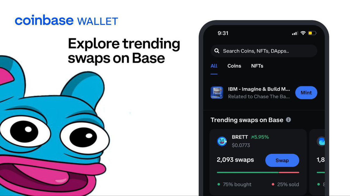Our main KOL is literally the most trusted crypto institution in the United States, the country with the citizens who have the most buying power in the world 

And you want to fade the face of their blockchain @base 

$BRETT to $70 billion is happening with or without you

🚀🚀🚀