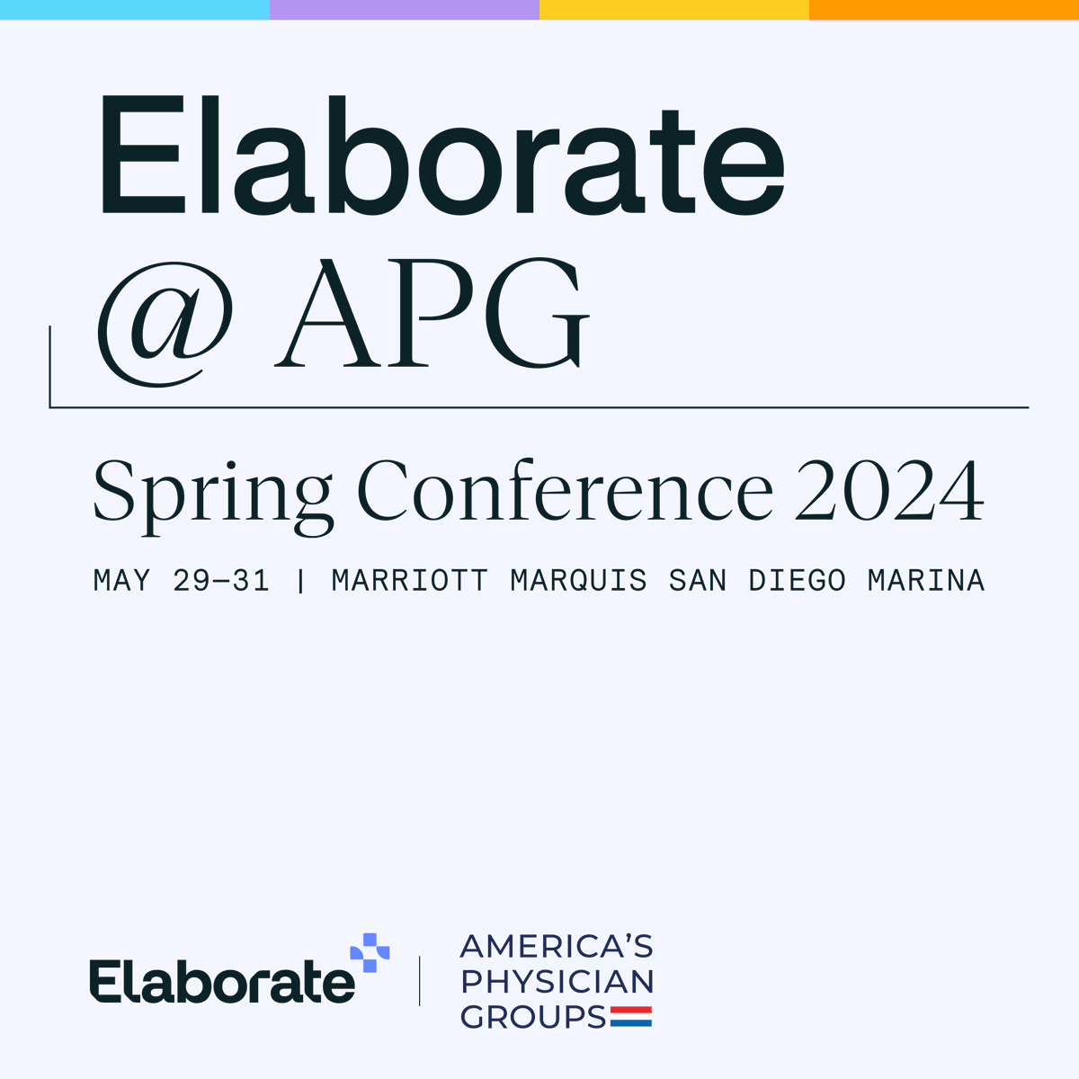 The countdown is on! Only 2 weeks until the <a href="/AmerPhysGrps/">America's Physician Groups</a> Spring Conference 2024 in San Diego.

Register today ➡ i.snoball.it/p/e11g/t/1 ⬅ and plan to visit our booth for valuable discussions and exciting demonstrations from Elaborate.

#APGSpringCon24