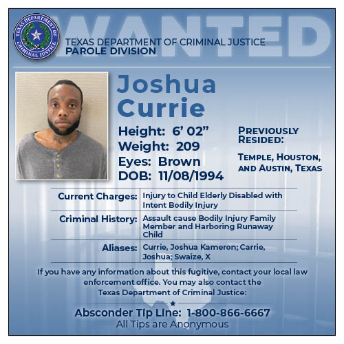 #TDCJ has issued a warrant for the arrest of parolee Joshua Currie for failure to comply with his supervision. Currie was released after serving time for multiple convictions. If you have information on his whereabouts, contact 1-866-680-6667 #WantedWednesday