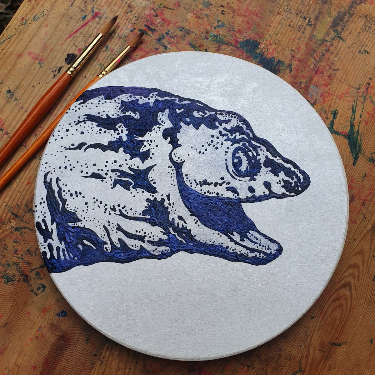 For #Brighton <a href="/artistshouses/">Artists Open Houses</a> you can see my new #eel #painting at #JulesEmporium :)

#AOH #BrightonAOH #AOH2024 #ArtistsOpenHouses #OpenHouse #BrightonOpenHouses #Hove #ArtTrail. Made with <a href="/stuartsemple/">STUART SEMPLE</a> #culturehustle #paint