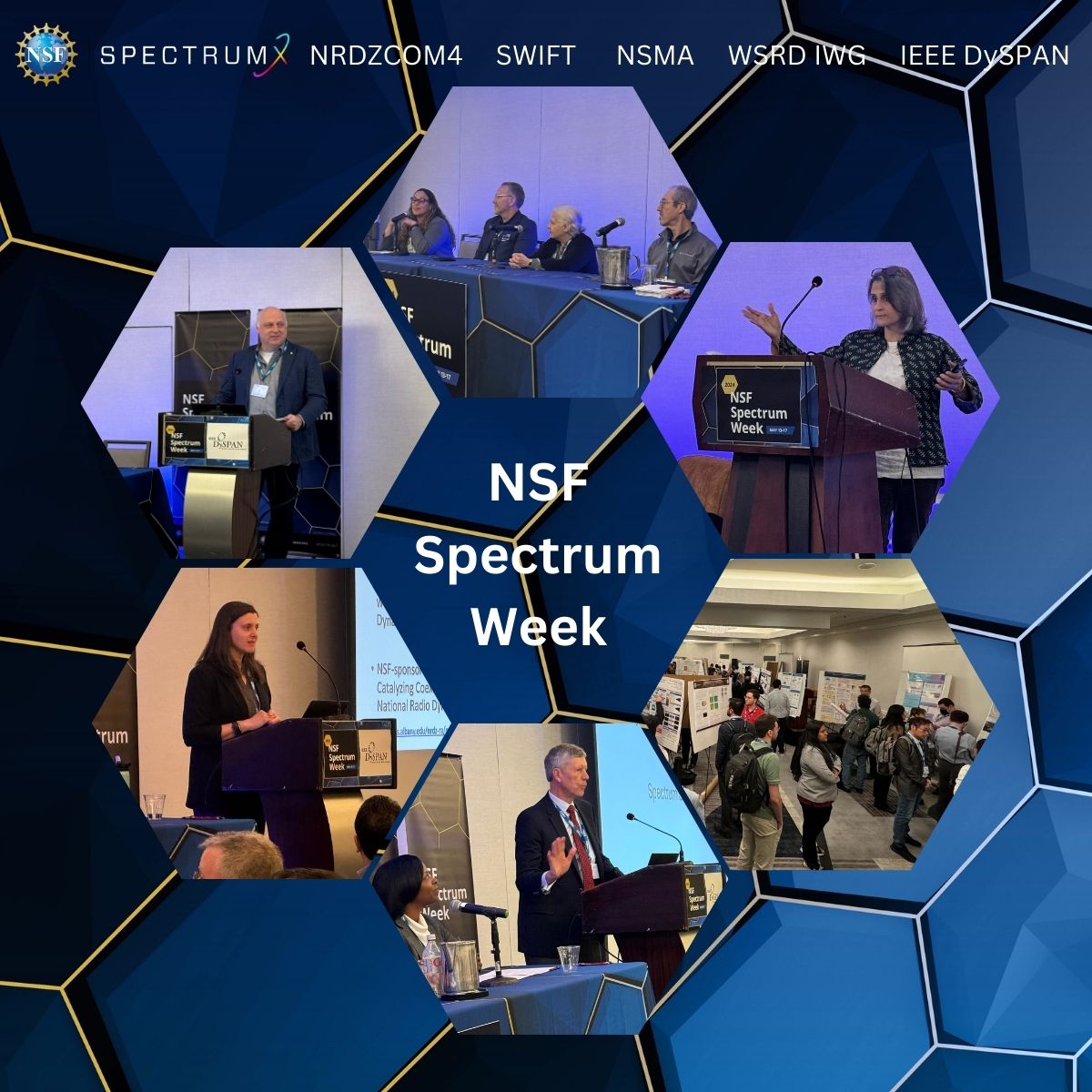 🚀Day 3 of @NSF Spectrum Week in Arlington, Virginia, has launched! We have had important interdisciplinary, cross-cutting discussions & presentations throughout the week with IEEE DySPAN, NSMA, SpectrumX, & SWIFT. We look forward to a great 3rd day! 🔗: spectrumweek.org