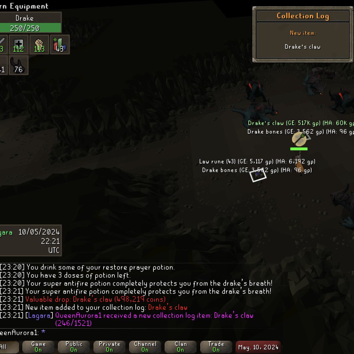 2KC Drake claw drop… nice!

Does this mean I’m done here? 

#OSRS #oldschoolrunescape #runescape #TwitchStreamer