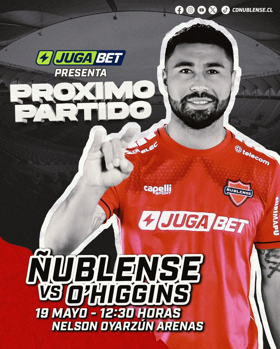 ¡𝐏𝐑𝐎́𝐗𝐈𝐌𝐎 𝐏𝐀𝐑𝐓𝐈𝐃𝐎! @jugabet te informa que este domingo 19 de mayo, desde las 12:30 horas, recibiremos a O’Higgins en el Estadio Nelson Oyarzún Arenas ⚽️ ¡Vamos con todo, Diablos Rojos! ¡Todos al estadio para conseguir los tres puntos! 🔥