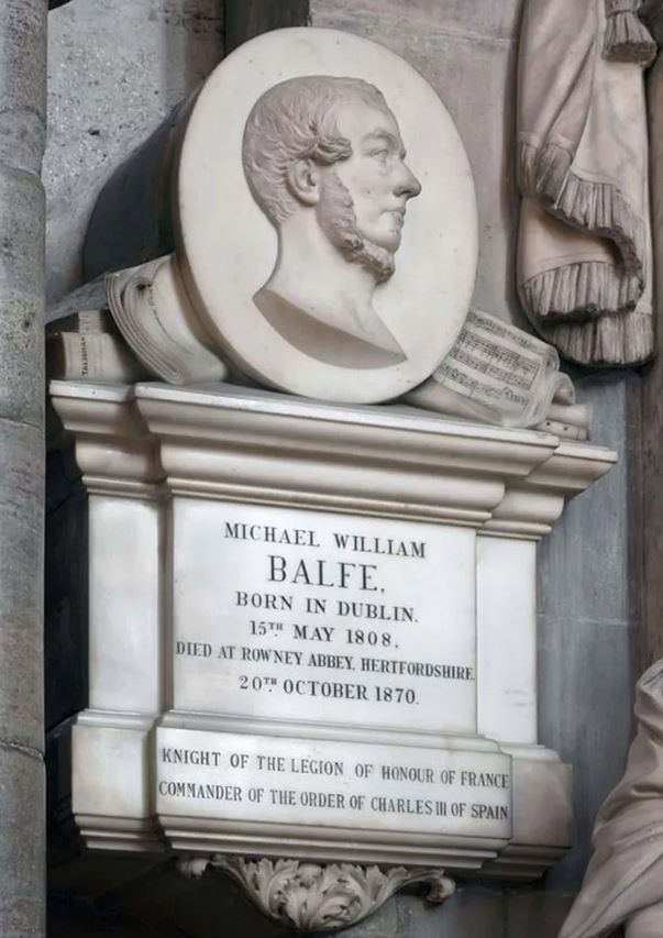 Michael William Balfe, composer and musician, was born in Dublin on 15 May, 1808. Image: monument in @wabbey See @DIB_RIA entry: dib.ie/biography/balf…