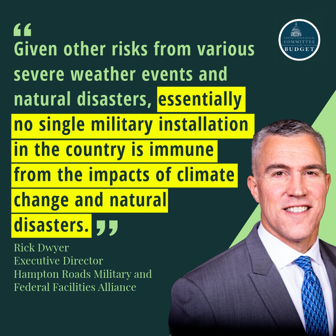 To protect our national security, military installations must be resilient to the impacts of climate change. LIVE: Rick Dwyer from the Hampton Roads Military and Federal Facilities Alliance on how rising sea levels threaten military bases.