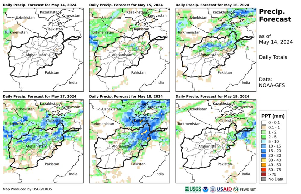 Weather forecast for the coming days: a rainy weekend, with heavy rains in West, North and Northeast Afghanistan on Friday and in East, Northeast and Central Afghanistan on Saturday