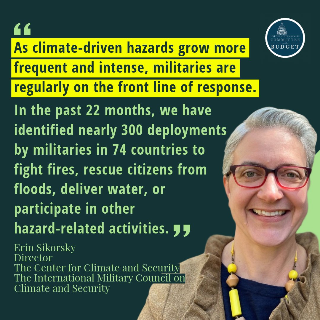 Our military is routinely on the front lines of climate-related hazards. WATCH: @ErinSikorsky details how investments in climate resilience and adaptation are investments in U.S. national security.