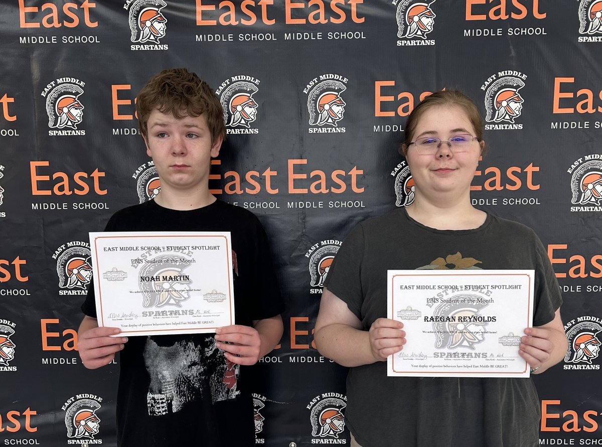 Students of the Month: 🥳
8th grade white – Raegan Reynolds and Noah Martin
8th grade orange – Adrienne Augustine and Liam Sheehan
8th grade black – Madison Woods and Reece Barker
Congratulations!!