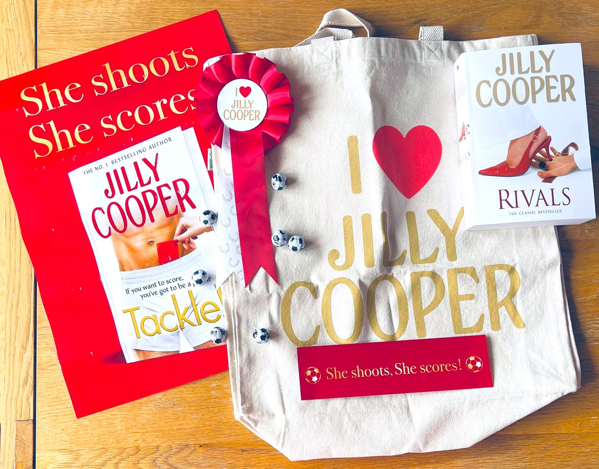 This is the #Bookmail of dreams for me! Thank you so much to @Melissa_3011 and #BantamBooks @TransworldBooks for this fabulous #JillyCooper package to celebrate the publication of #Tackle and a new copy of #Rivals - ready for a reread ahead of the TV series! #ILoveJillyCooper