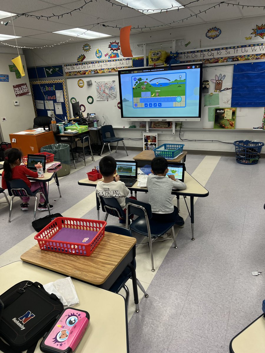 Coding with kindergarteners is so much fun!  <a href="/learningdotcom/">Learning.com</a> #steam #coding <a href="/FerdPanthers/">Ferderbar Panthers!</a>