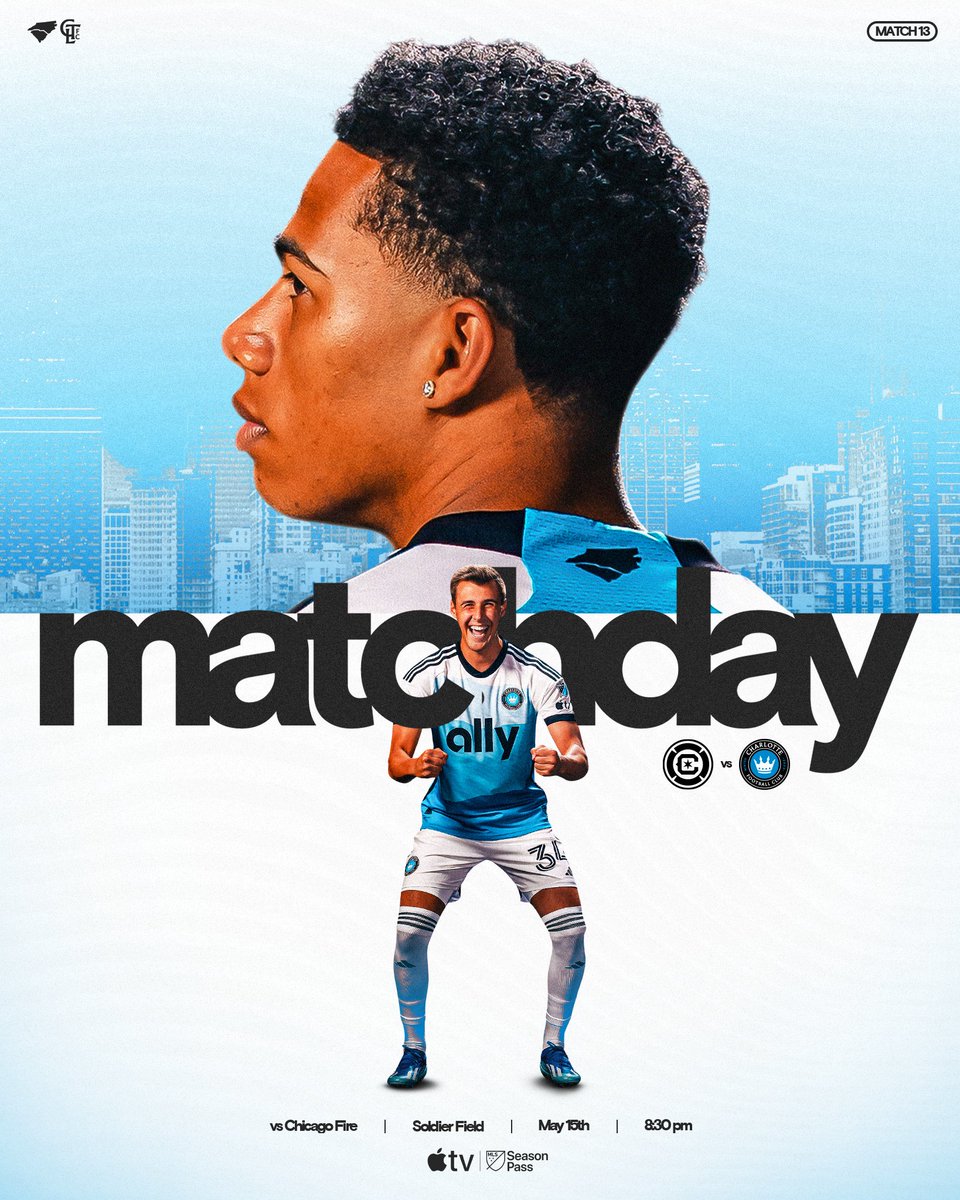 CharlotteFC's tweet image. Wednesday night work trip in the Windy City

🆚: Chicago Fire
📍: Soldier Field
🕦: 8:30PM ET
📺: apple.co/48CNwFN

#ForTheCrown