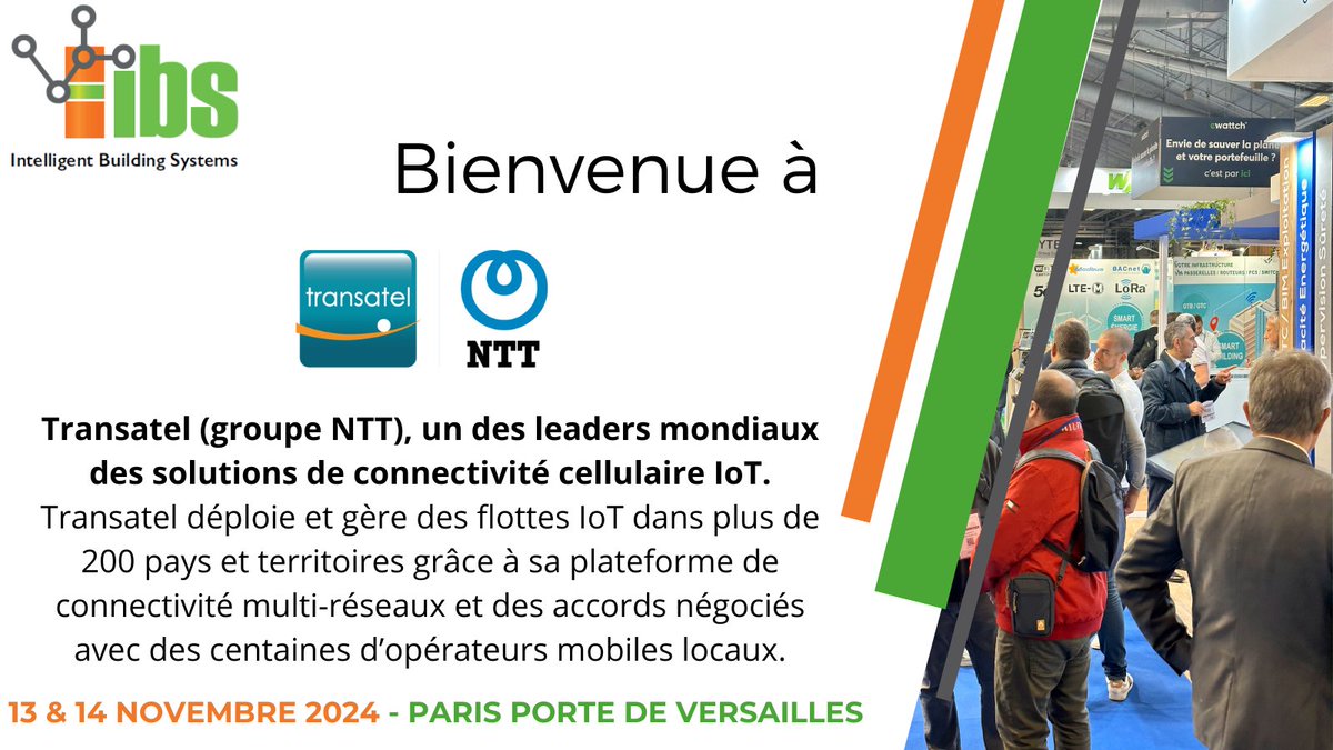 IBSevent (@ibsevent) on Twitter photo Zoom sur...<a href="/transatel/">Transatel I NTT</a> au salon <a href="/IBSevent/">IBSevent</a> les 13-14 novembre 2024
<a href="/transatel/">Transatel I NTT</a>, un des leader mondiaux des solutions de connectivité cellulaire IoT, connecte des millions de véhicules et de terminaux IoT aux réseaux LTE-M, 3G, 4G et 5G publics et privés à travers le monde. #IBSevent Zoom sur...<a href="/transatel/">Transatel I NTT</a> au salon <a href="/IBSevent/">IBSevent</a> les 13-14 novembre 2024
<a href="/transatel/">Transatel I NTT</a>, un des leader mondiaux des solutions de connectivité cellulaire IoT, connecte des millions de véhicules et de terminaux IoT aux réseaux LTE-M, 3G, 4G et 5G publics et privés à travers le monde. #IBSevent