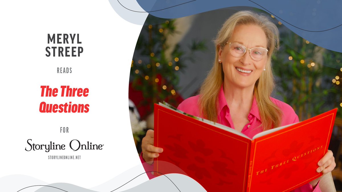 The incomparable Meryl Streep brings author Jon J Muth’s book ‘The Three Questions’ to life in our latest Storyline Online read-aloud! Watch the Oscar-winning actor read the children's adaption of Leo Tolstoy’s epic short story here: storylineonline.net/books/the-thre…