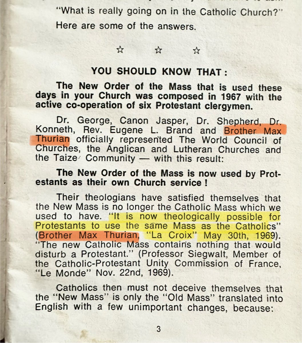 Daily reminder that the Novus Ordo liturgy is a Protestant abomination invented in the 1960s.