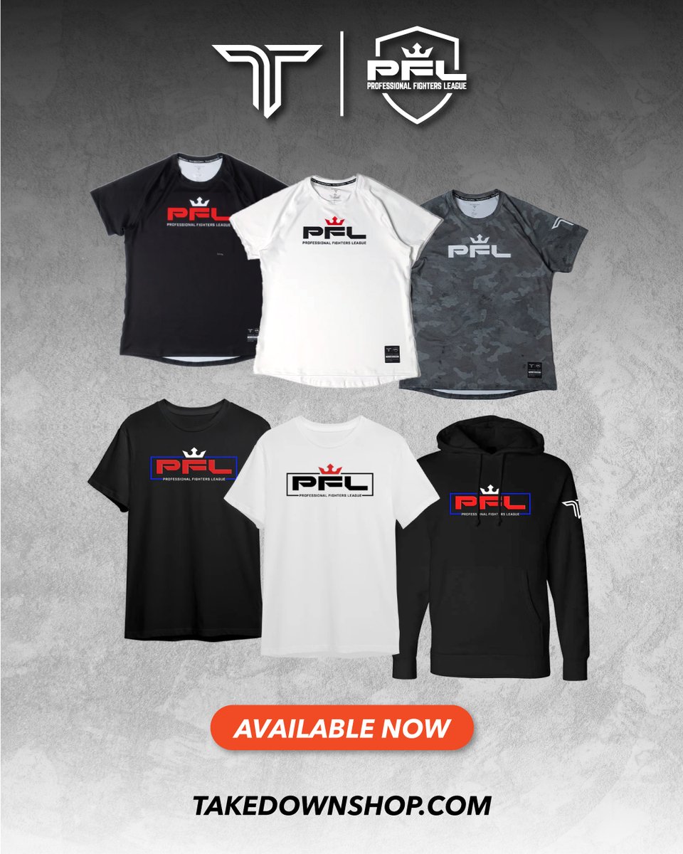 Wear what the Pros Wear! 😎 Head over to Takedownshop.com to check out the newest drop of PFL performance gear, tees and hoodies!