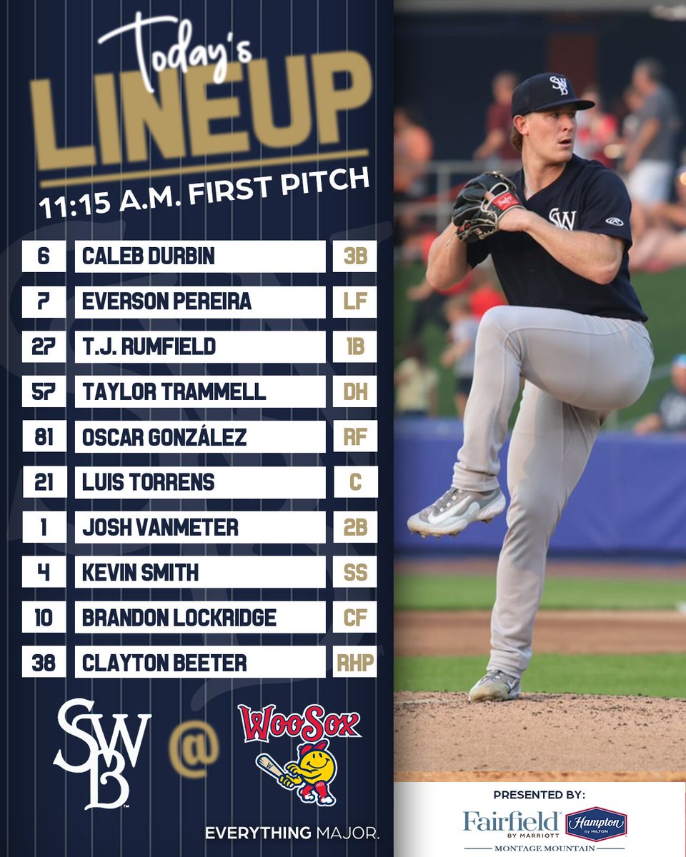 You can't Beet a day game! ☀️ 🎙️ RailRiders Radio Network // Listen Live: loom.ly/d2kEitg 📺 Watch for free on @ballylivenow and milb.tv Today's lineup is presented by @FairfieldHotels and @HamptonByHilton.