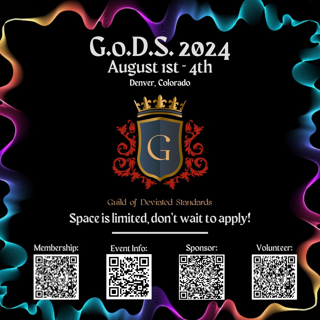 Join G.o.D.S. to connect with our amazing vendors, astounding presenters, and a sociable and approachable membership! We are in Denver, CO August 1st-4th, 2024!

Apply now at guildofdeviatedstandards.com

#bdsmdenver #bdsmevents #kinkcommunity #leatherlife #bdsmlife #sexpositivity