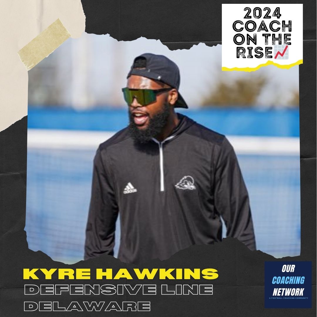 🏈FCS Coach on The Rise📈 @Delaware_FB Defensive Line Coach @CoachHawk_k9 is one of the Top DL Coaches in CFB✅ And he is a 2024 Our Coaching Network Top FCS Coach on the Rise📈 FCS Coach on The Rise🧵👇