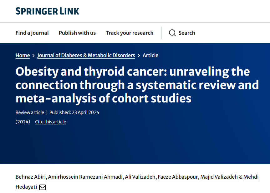 Journal of Diabetes & Metabolic Disorders tweet media