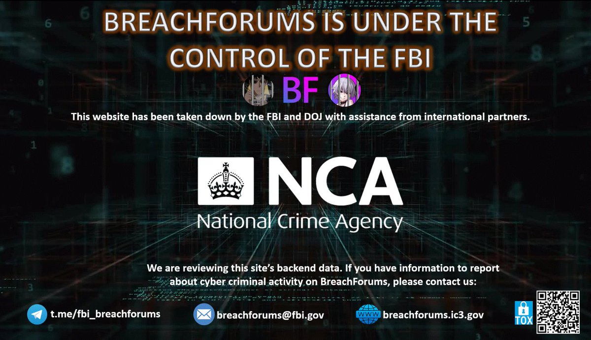 ⚠️#Aterta #FBI toma control de #BreachForums⚠️

#ciberseguridad #Hacking #DarkWeb #infosec