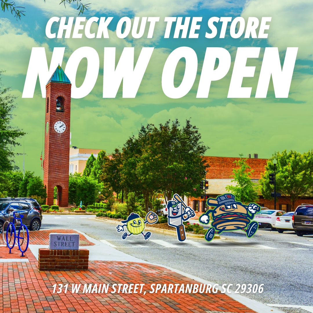 Get your 'buns' down to the new Hub City Spartanburgers store in Downtown Spartanburg! Whether you run, walk, or crawl, just make sure you use the crosswalk. Trust us, these merch options are worth following the rules for 😉 🍔 🤠

 #NowOpen #BurgerGear #MiLB  #NewEra #47Brand