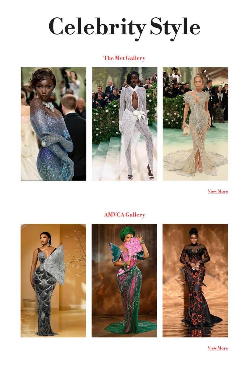 There was a fuss about the Met Gala and AMVCA a few days ago. I found it interesting so I decided to curate and design a lookbook/gallery for what the women wore to  both events. I had so much fun designing this 😊😊. Feedbacks are welcome.