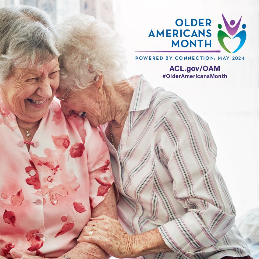 Wondering how you can support #OlderAmericansMonth? Here's an easy one: challenge your personal or professional network to make one new IRL connection this month! #PoweredByConnection
