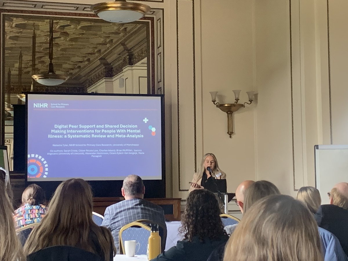 Maria Panagioti (@dr_mpanagioti) on Twitter photo <a href="/DrNatashaTyler/">Natasha Tyler</a> presents on digital interventions utilising peer support for mental health problems in the community #PrCareMH2024 <a href="/NIHRSPCR/">NIHR School for Primary Care Research</a> <a href="/DrNatashaTyler/">Natasha Tyler</a> presents on digital interventions utilising peer support for mental health problems in the community #PrCareMH2024 <a href="/NIHRSPCR/">NIHR School for Primary Care Research</a>