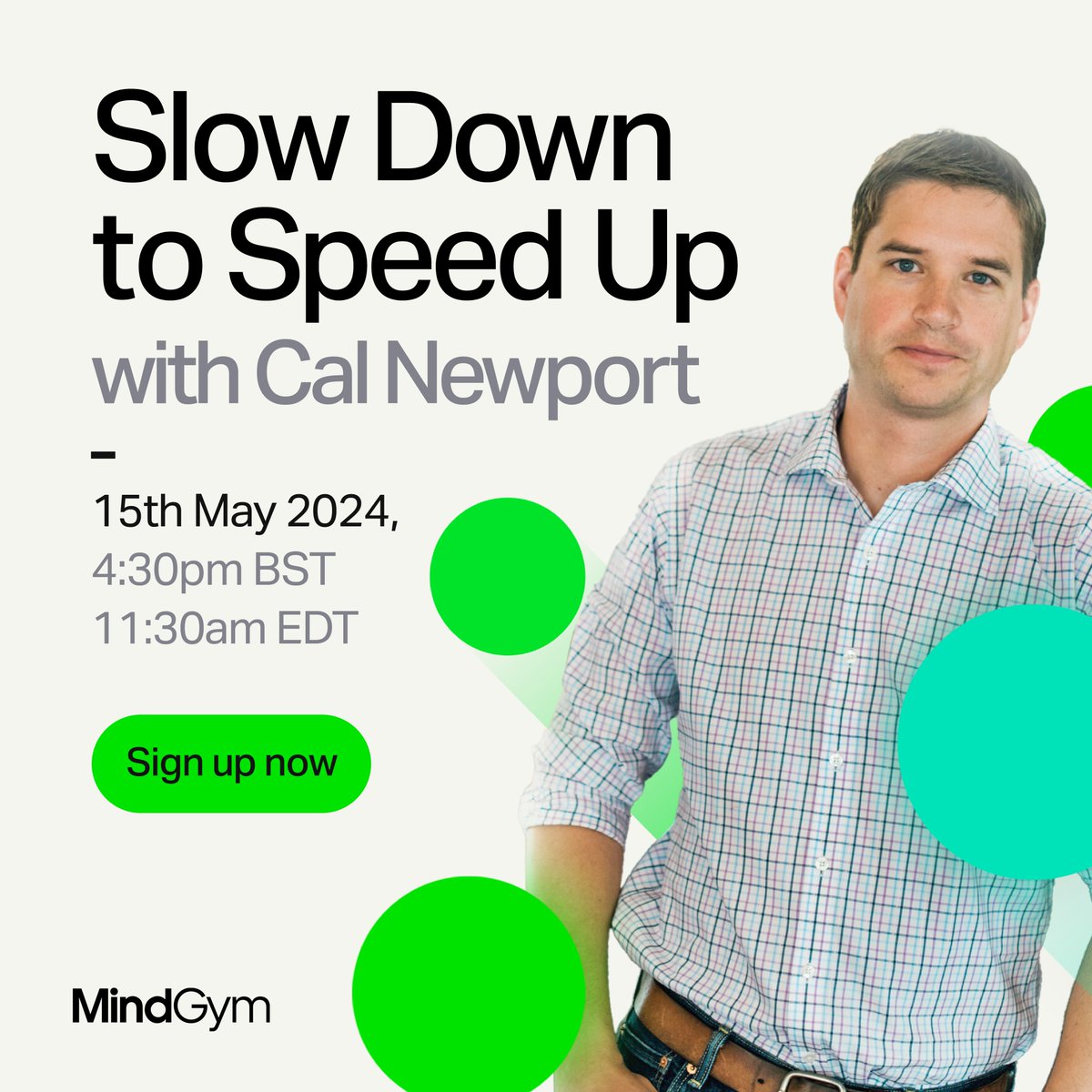 Just over an hour to go before our exclusive book club event with leading productivity guru, Cal Newport. 

We will be sharing highlights from the event. 

If you'd like to join the live stream, sign up here: themindgym.zoom.us/webinar/regist…