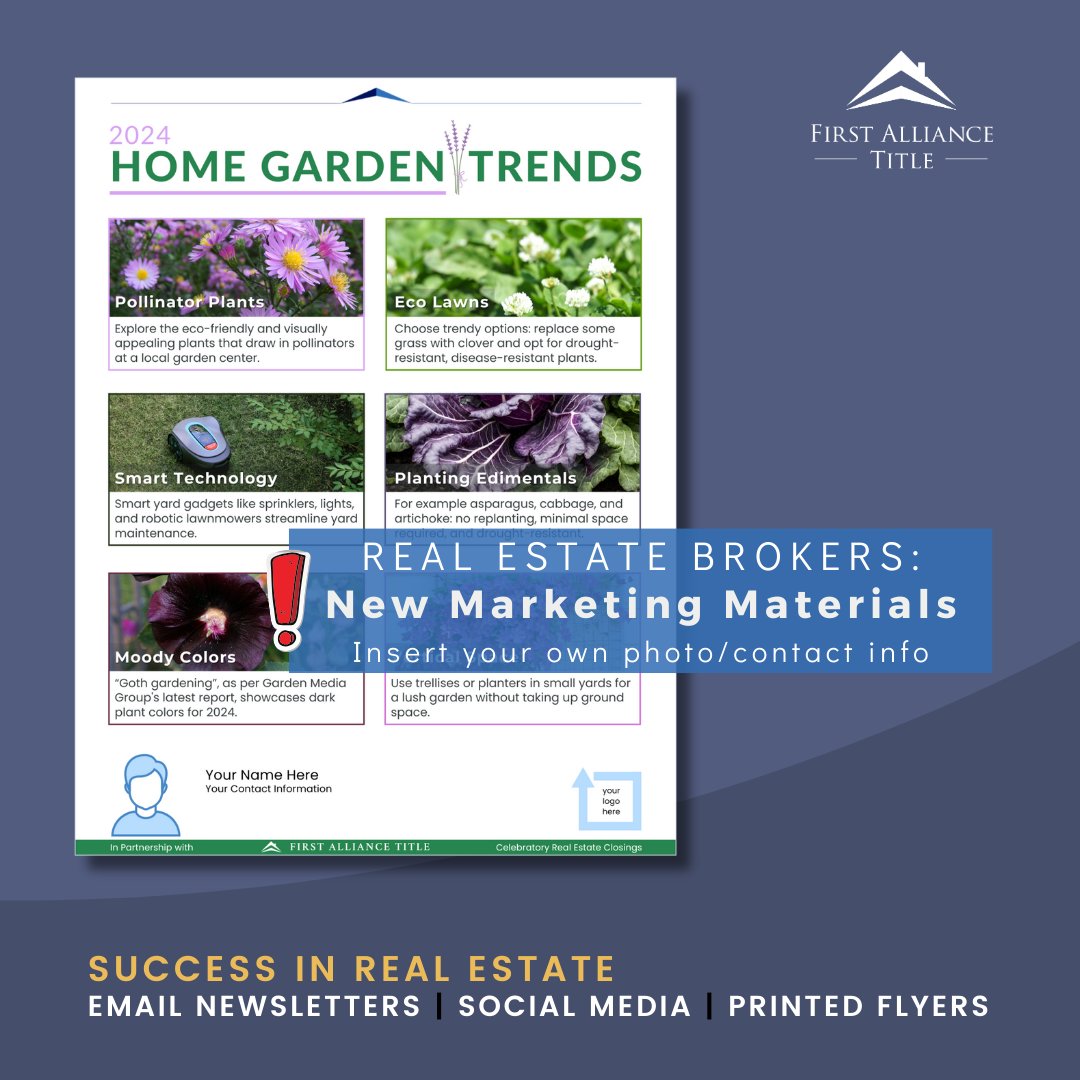 🌸 Transform your outdoor oasis with the hottest garden trends! 🌿

To get the template, send an email to sales@firstalliancetitle.com

#denverrealestate #boulderrealestate
#denverbroker #boulderbroker #denverrealtor #denverinvestors #boulderinvestors #cherrycreeknorth