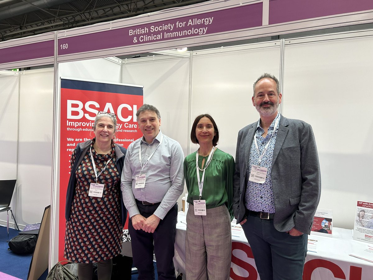 #primarycareshow @primarycareshow @BSACI_Allergy Great to be here at the show to chair the British Society of Allergy and Clinical Immunology sessions for primary care on Anaphylaxis Dr Paul Turner Asthma Dr Matt Doyle Drug allergy Dr Nasreen Khan Thanks for having us