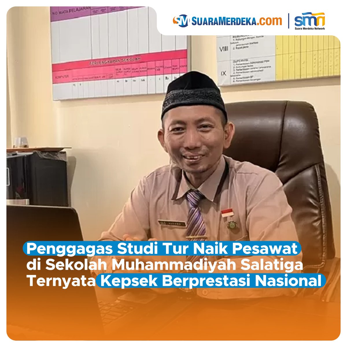 suaramerdeka's tweet photo. Bapak Kepsek ini bukan Bapak Kepsek biasa, beliau ini yang menggagas 'study tour' SD Muhammadiyah Salatiga naik pesawat!
#suaramerdeka #suaramerdekacom #promedia #studitur #salatiga #wisataedukasi #kepsek #pesawat https://t.co/lWN6404HCv