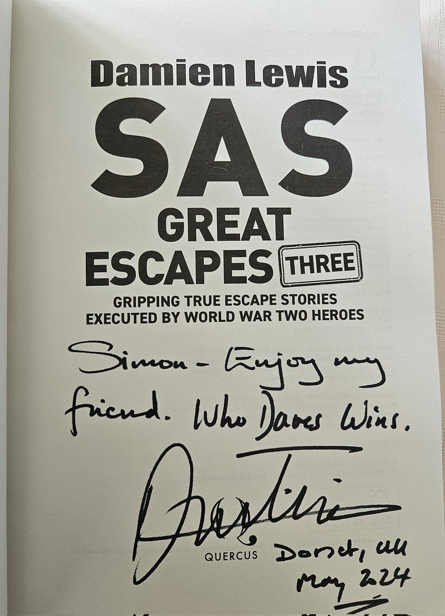 Very fortunate to have this just arrive. Thank you so much @authordlewis  🙏 
To the top of the reading pile it goes. 📚

* SAS GREAT ESCAPES III is out next week on the 23rd!
#HistoryBookChat